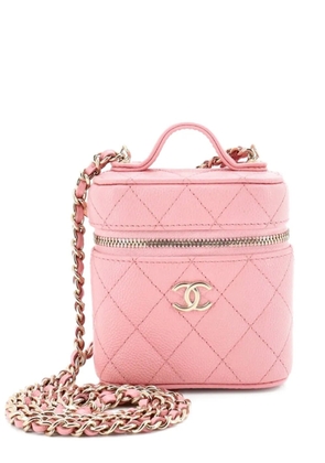 CHANEL Pre-Owned Handle with Care Vanity Case with Chain Quilted Caviar crossbody bag - Pink