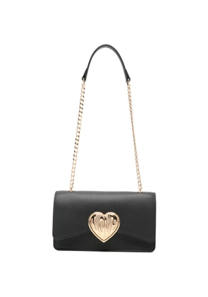 Love Moschino heart-plaque chain shoulder bag - Black