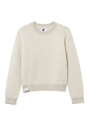 izzue ribbed-cuff crew-neck sweater - Neutrals