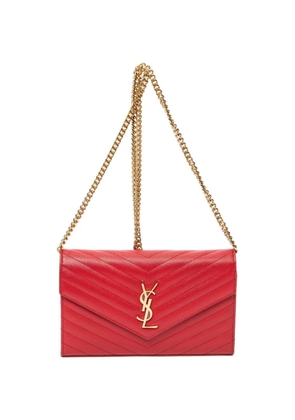 Saint Laurent Pre-Owned Cassandre chevron-pattern crossbody bag - Red