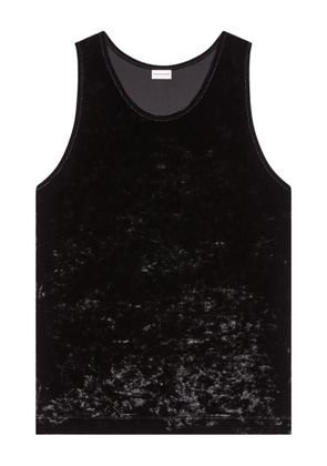 DRIES VAN NOTEN crushed velvet tank-top - Black