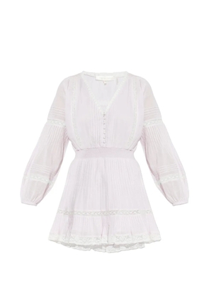 LoveShackFancy Winfrey lace-detail pleated mini dress - Pink