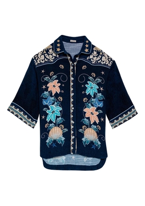 Agua Bendita Chrissy floral-print shirt - Blue