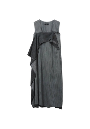 Y's ruffle-detail striped dress - Grey