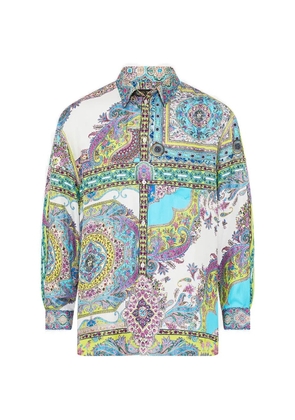 Camilla oversized printed shirt - White