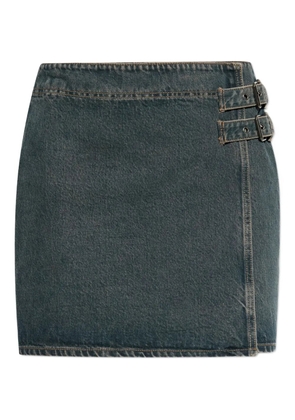 SAMSOE SAMSOE buckle mini skirt - Blue