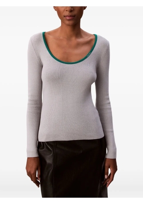 Calvin Klein Jeans ribbed trim top - Grey