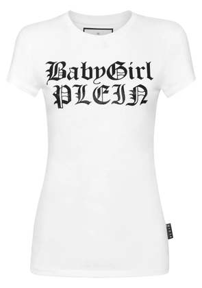 Philipp Plein crystal-embellished cotton t-shirt - White