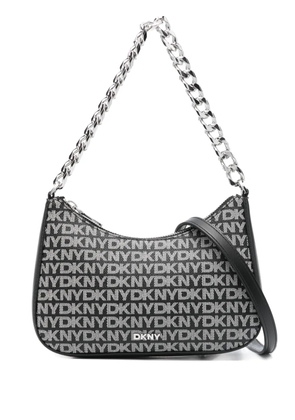 DKNY small Jenna logo-plaque chain cross body bag - Black