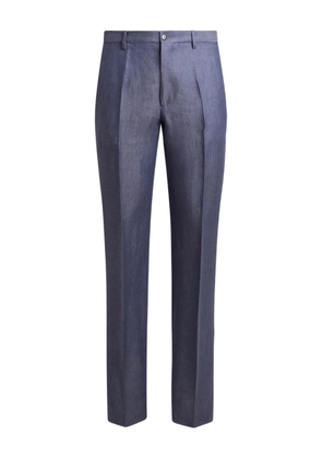 ETRO pleated linen trousers - Blue