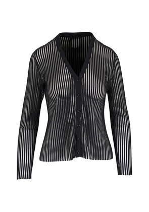 Akris striped V-neck cardigan - Black