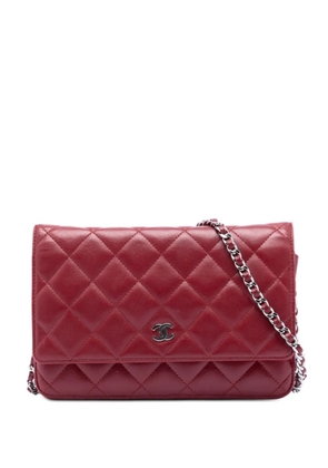CHANEL Pre-Owned 2012 CC Quilted Lambskin Wallet on Chain crossbody bag - Red