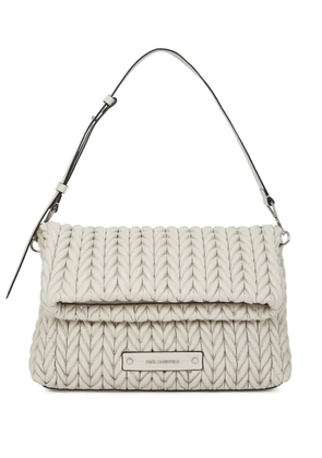 Karl Lagerfeld large K/Weave shoulder bag - Neutrals