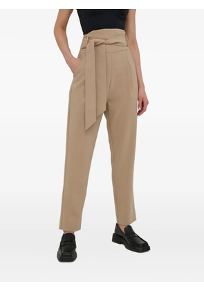 Custommade belted high-waisted trousers - Neutrals