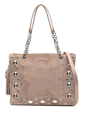 La Carrie Studded chain shoulder bag - Neutrals