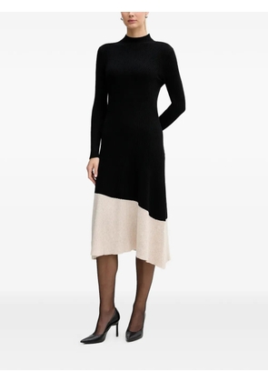 Pedro Del Hierro ribbed panelled midi dress - Black