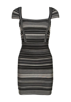 Hervé Léger Pre-Owned Sandra striped dress - Black