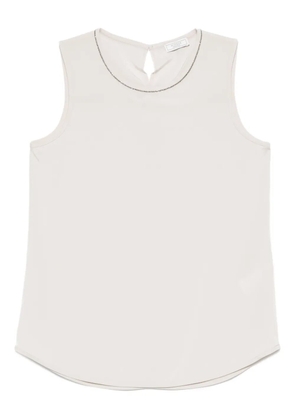 Peserico embellished sleeveless top - Neutrals