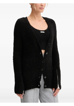 Patrizia Pepe zip-detail button-fastening cardigan - Black