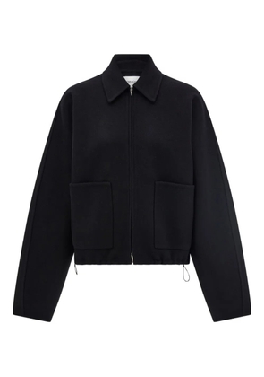 Ferragamo zip-up drawstring bomber jacket - Black