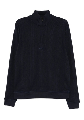 BOSS logo-embroidered sweatshirt - Blue