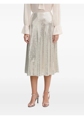 OUI sequin-embellished midi skirt - Silver