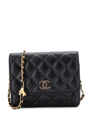 CHANEL Pre-Owned Roller Skate and Star Charms Wallet on Chain Quilted Caviar with Crystals and Enamel Mini crossbody bag - Black