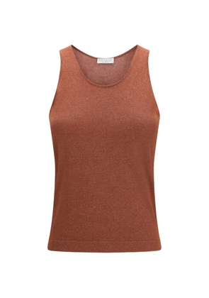 Brunello Cucinelli round-neck tank top - Brown