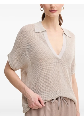 Marc Aurel mesh V-neck T-shirt - Neutrals