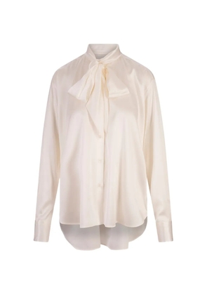 Ermanno Scervino neck bow satin shirt - Neutrals