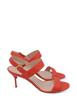 Sergio Rossi Vintage slingback leather sandals - Orange