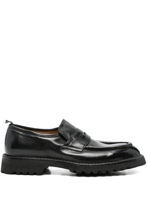 Green George leather loafers - Black