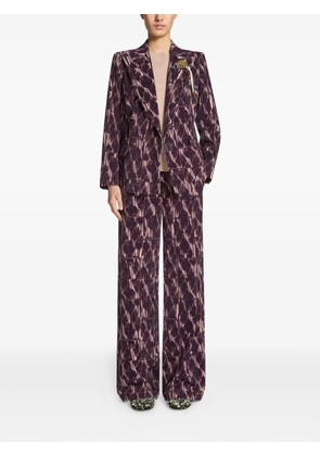 DRIES VAN NOTEN abstract-print double-breasted blazer - Purple