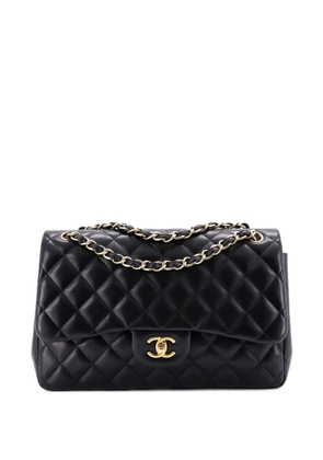 CHANEL Pre-Owned Classic Double Flap Bag Quilted Lambskin Jumbo shoulder bag - Black