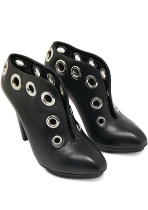 Alexander McQueen Pre-Owned eyelet-detail leather ankle boots - Black