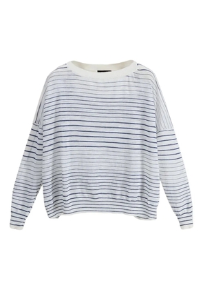 Roberto Collina striped-pattern long-sleeve T-shirt - White