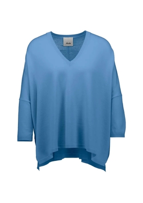 Allude v-neck knitted sweater - Blue