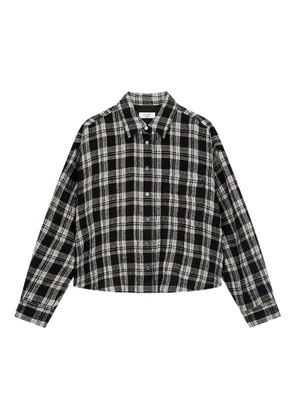 TOMBOY elasticated-hem checkered shirt - Black