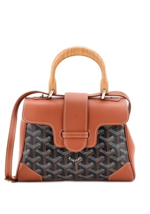 Goyard Pre-Owned Saigon Top Handle Bag Coated Canvas with Leather Mini shoulder bag - Brown