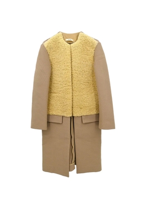Celine Pre-Owned 2010s shearling-panel coat - Neutrals