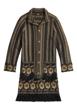 Ralph Lauren RRL striped fringed coat - Black