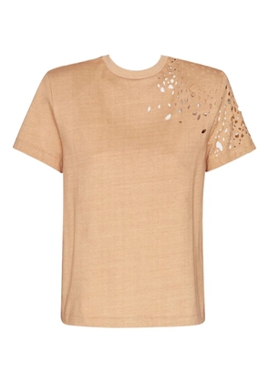 SEROYA Caroline cut-out T-shirt - Neutrals