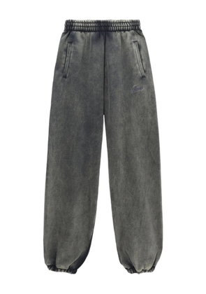 We11done elasticated-cuff logo trousers - Grey