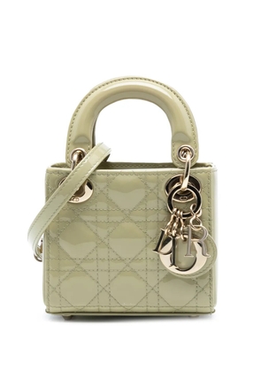Christian Dior Pre-Owned 2022 Micro Patent Cannage Lady Dior crossbody bag - Green