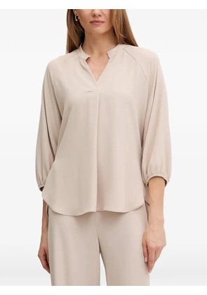 Joseph Ribkoff v-neck drawstring blouse - Neutrals