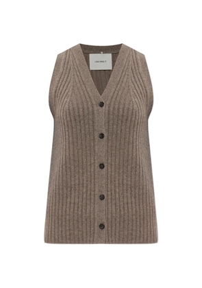 Lisa Yang buttoned V-neck vest - Brown