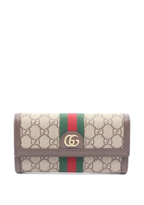 Gucci Pre-Owned 2010's supreme bi-fold long wallet - Neutrals
