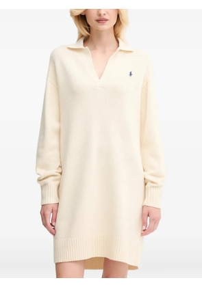 Polo Ralph Lauren polo V-neck mini dress - Neutrals