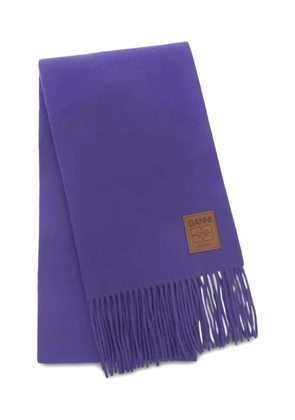 GANNI fringed scarf - Purple