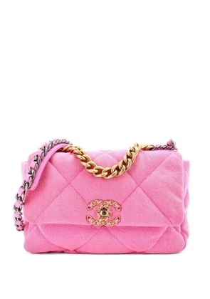 CHANEL Pre-Owned 19 Flap Bag Quilted Denim Medium shoulder bag - Pink